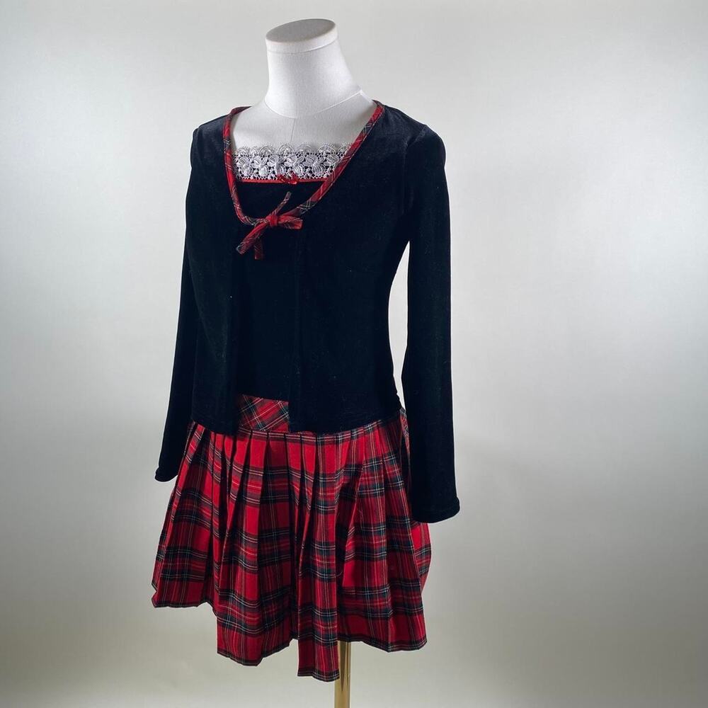 vintage Y2K Velvet gothic mini dress
